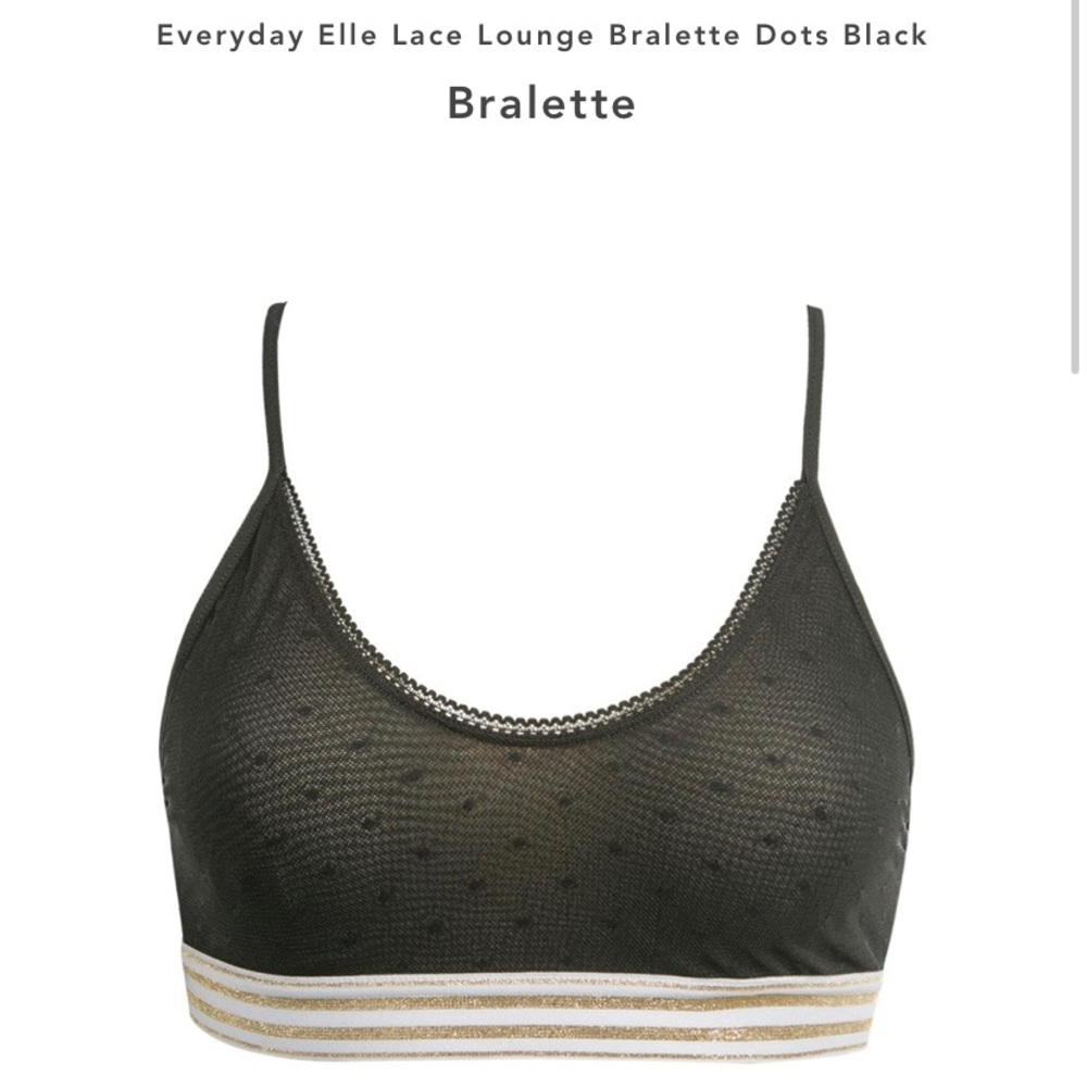 Naja Elle everyday dots bralette in black & gold lace new with tags size small